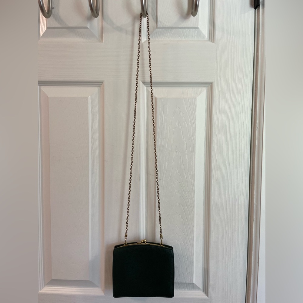 COACH Vintage Madison Green Leather Tuxedo Frame Kisslock Bag #4415 Italy EUC